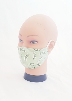Gesichtsmaske Stoff Grün mit Muster